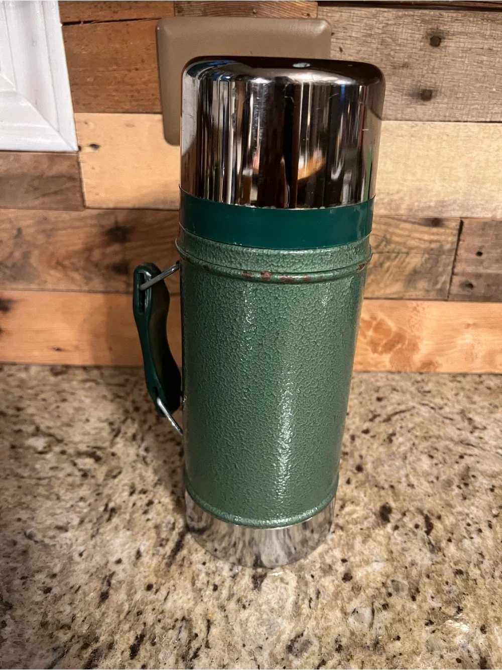 Stanley 24 ounce Green Textured Vacuum Bottle with Chrome Lid - Picture 2 of 7